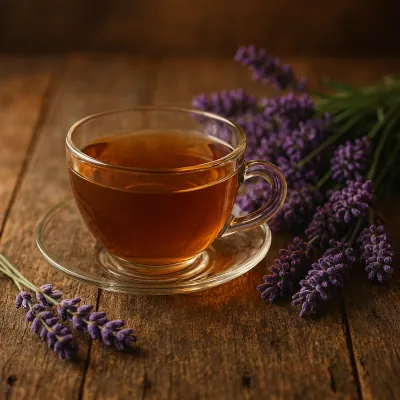 Infusión de lavanda con flores lilas aromáticas
