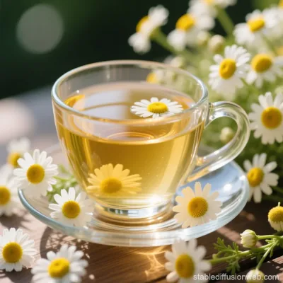 Infusión de manzanilla con flores naturales frescas