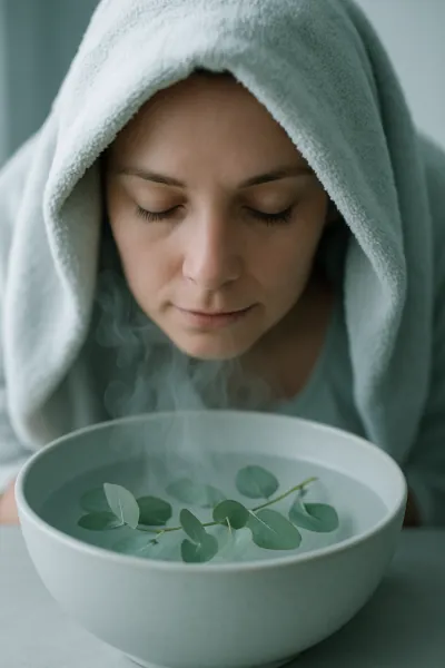 Vapor de eucalipto para descogestionar